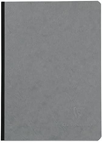 Clairefontaine 795425C AgeBag Notizbuch (DIN A5, 14,8 x 21 cm, 96 Blatt, kariert, bedruckten Vorsatublättern) 1 Stück grau