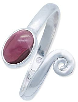 Ring 925 Silber Granat roter Stein größenverstellbar Edelstein echt Silber Damen Sterling Silber Geschenk (MRV-064-02)