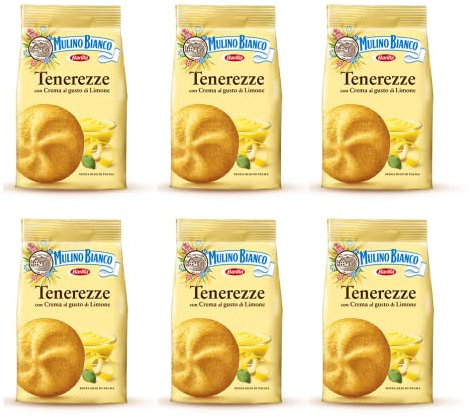 6 biscotti italiani Mulino Bianco Tenerezze con ripieno di crema al limone 200g snack