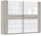 expendio Schwebetürenschrank Rubio 6A Sandeiche weiß Hochglanz 270x210x61 cm Kleiderschrank Schlafzimmerschrank Schrank
