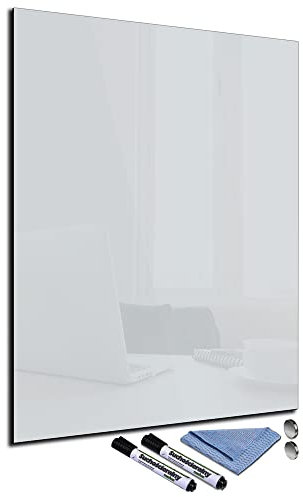 Glas-Magnettafel Grau 60x80 Pinnwand Wand mit Zubehör Whiteboard Küche Office Büro Deko