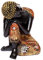 Brillibrum Design Thai Buddha Schwarz-Goldfarbene Buddha-Figur 16 cm Buddha ruhend sitzend Meditierend Dekofigur Feng Shui aus Polyresin Thai-Buddha schlafend