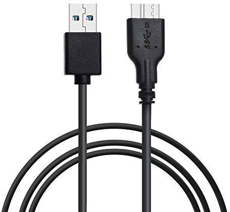 KUYIA Cable USB 3.0, 2,5FT Tipo A a Micro B Macho Data Cable, Hasta 5 Gbps Transferencia Datos Alta Velocidad Compatible con Toshiba Canvio, WD Seagate Disco Duro Externo Samsung Galaxy S5 Note 3