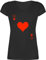 T-Shirt Damen V Ausschnitt - & Fasching - Queen Kartenspiel Karneval I Spielkarte Dame Rot Herzdame - XS - Schwarz - faschingsshirt karnevalsshirts Faschings q Shirts pärchen Oberteile