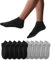 YouShow Sneaker Socken Herren Damen 10 Paar Kurze Halbsocken Quarter Baumwolle Unisex (Schwarz und Grau,43-46)