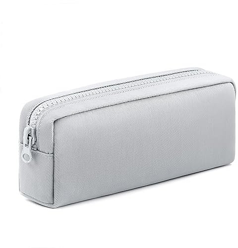 DOBMIT Federmäppchen mit großem Fassungsvermögen, reine Farbe, Stifteetui mit Reißverschluss, Schreibwaren-Aufbewahrungstasche für erwachsene Offiziere, Betongrau