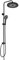 Görbach Acier Inox Colonne de Douche Noir Réglable Hauteur Douche Noir Pluie Ensemble de Douche Mural Robuste sans Robinetterie pour Baignoire avec Pommeau de Pluie D25cm