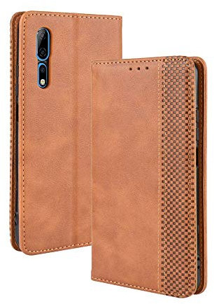 Manyip Hülle für ZTE Axon 10 Pro,Leder Handyhülle ZTE Axon 10 Pro,Retro magnetischer Telefonkasten [Kartenfächern] [Magnetverschluss] Leder Fall für ZTE Axon 10 Pro