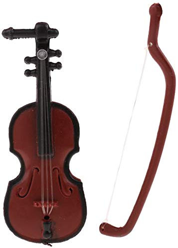 Tuoservo Geige Modell für 1/12 Puppenhaus Zimmer Garten Dekoration Zubehör