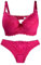 La Dearchuu Damen Bügel BH Set, Push Up BH und Slip Set Gepolstertes Unterwäsche BH Lingerie Set, Komfort Gepolsterter BH und Tanga Dessous Set für Frauen, 75B-105E, Rose Rot, Größe 75B
