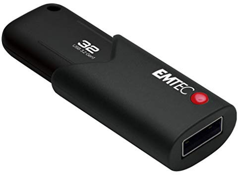 EMTEC Clé USB 3.0 (3.2) Click Secure B120, Mémoire Flash Drive De 32 Go, Stockage Externe, Lecture 100Mb/S, Écriture 20Mb/S, Avec Logiciel D'Encryption AES260, Noire