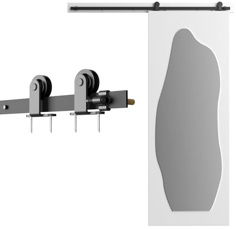 WOLFBIRD 8FT/244CM Herraje para Puerta Corredera Kit de Accesorios para Puertas Correderas, Kit de una Sola Puerta