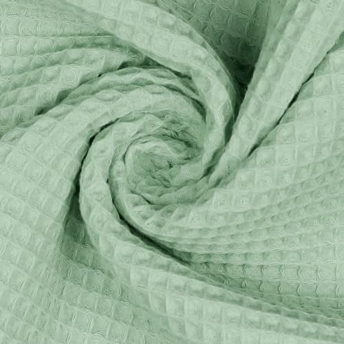 VmG-Store Waffelpique Meterware Waffel Stoff 100% Baumwollstoff Tex 100 (019 I Mint, 200 x 150cm)