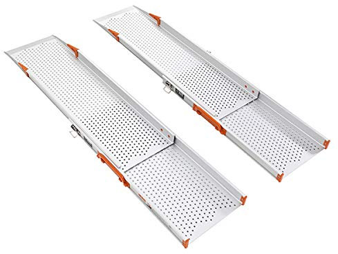JTRHD Rollstuhl Rollator Rampe 2 Abschnitte von Teleskopeintragsrampen schwere Rollstuhlrampen Teleskop-Aluminium-Laderampen Hilfreich Für ältere Und Behinderte Menschen