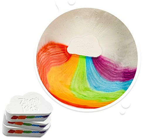 Zimpli Kids - 3 Bombas de Baño Grandes con Efecto Efervescente de Arcoiris y Nube, Bombas de Baño Infantiles con Efecto Especial, Regalo Ideal para Cumpleaños de Niños, Vegano y No Testado en Animales