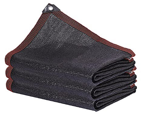 Tissu D'ombrage, Matériau PEHD Résistant Aux Déchirures Respirante Filet D'ombrage Épaississement Du Chiffrement Imperméable Voile Ombrage Avec Oeillets Convient Pour Terrasse Piscine,Black-3m×4m