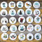 Duories 25 Adventskalender Zahlen Buttons Anstecker,Weihnachtskalender Adventskalenderzahlen Nummer Buttons für Kalender zum selber basteln Weihnachtskalendern-Jutesäckchen