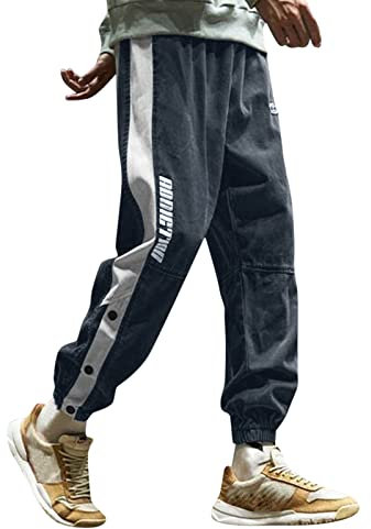 Beokeuioe Sweatpants Striped Sweatpants Men's Trousers Elastic Waistband Jogging Bottoms with Pockets, Buttons Casual Trousers Jogger Running Trousers Basics Sweatpants Long Sweatpants Trackpants,
