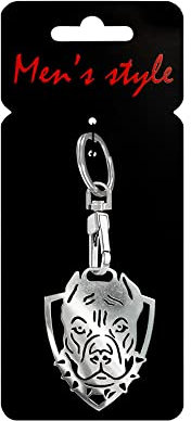 Avisa Schlüsselanhänger aus Edelstahl - 'Pitbull' (Silber)