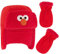 Sesame Street Jungen Winter Accessory Set, Elmo Toddler and Mittens for Kids Ages 2-4 Beanie-Mütze, Rot/Ausflug, einfarbig (Getaway Solids), Jahre