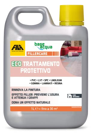 FILA Solutions FILLERCARE Protettivo Laminato PVC e Plastica - 1L | Formulazione rigenerante per pavimenti in laminato o PVC, attenua i graffi e allunga la vita del materiale