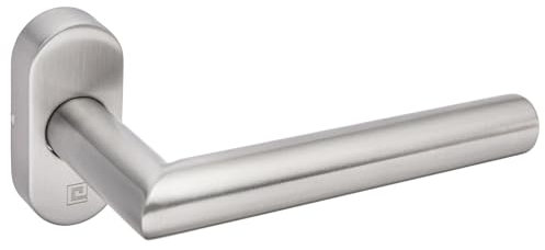 Béquille double sur rosace ovale étroite JADE 1394 inox brossée - HERACLES - B-INOX-RE02