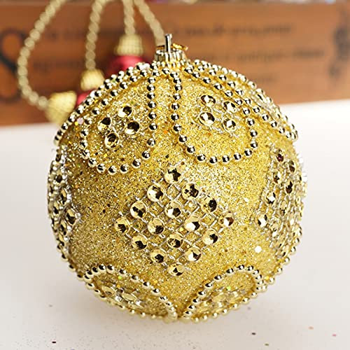 MOBEBI Weihnachtskugeln,Weihnachtskugel,Weihnachtskugeln Frohe Weihnachten Strass Glitzerkugeln for Zuhause Weihnachtsbaum Hängende Schaumkugeln Ornamente Weihnachtsdekoration Kugeln