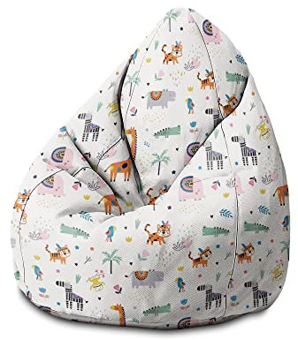 DreamRoots Sitzsack Kinder mit füllung - Bodenkissen Kinder Sitzsack - Kinderzimmer 70 x 70 x 105 cm - Bean Bag Kinder - Bubibag - Kindersitzsack - Sitzkissen Boden