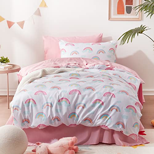 Sonive Kinderbettwäsche 100x135cm+40x60cm Bettwäsche-Set for Kinderbettchen Mikrofaser Regenbogen, Rainbow, 1 Bettbezug und 1 Kopfkissenbezug