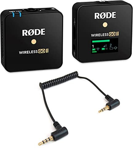 Rode Wireless GO II - Sistema radio compatto per microfono + adattatore Keepdrum ADP07 TRS