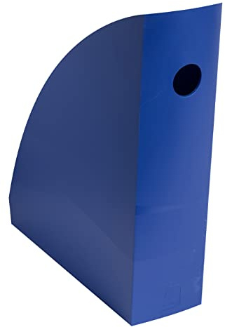 Exacompta Mag-Cube BeeBlue Zeitschriftensammler, Zeitschriftensammler, Aufbewahrung für Dokumente, Kataloge, Zeitschriften, 8,2 cm Breite, für A4 und A4 Maxi, marineblau, 6 Stück