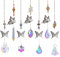 7 Stück Kristalle Deko Anhänger,Kristalle Als Dekoration,Sonnenfänger Hängende Fenster,Kristall Regenbogen,Fensterdekoration Kristall,Bunte Kristall,Glas Anhänger Kristallkugel (D)