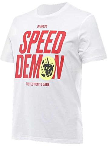 Dainese - Knee Down T-Shirt, Lässiges T-Shirt mit Rundhalsausschnitt aus Baumwolle, Logo, Mann, Brillant Weiß, L
