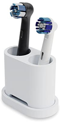 Qikfresh - Supporto per 2 spazzolini da denti e accessori per spazzolini | per testine di Oral B, iO, Philips Sonicare, Waterpik, Fairywill | In silicone per uso alimentare