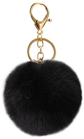 URAQT Künstliche Kaninchenfell Keychain,Flauschigen Ball Pom Pom Schlüsselanhänger Taschen Koffer Rucksäcke Zubehör Auto Schlüsselanhänger Schlüsselring für Frauen