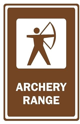 Archery range informational sign - Self adhesive sticker (300mm x 200mm)