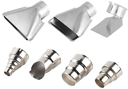7pcs 35-40mm Heat Gun Nozzles Kit, Heat Gun Blower Nozzles, Formed from Polished Stainless Steel, for Hot Air Soldering Station, Repair Tool Accessory