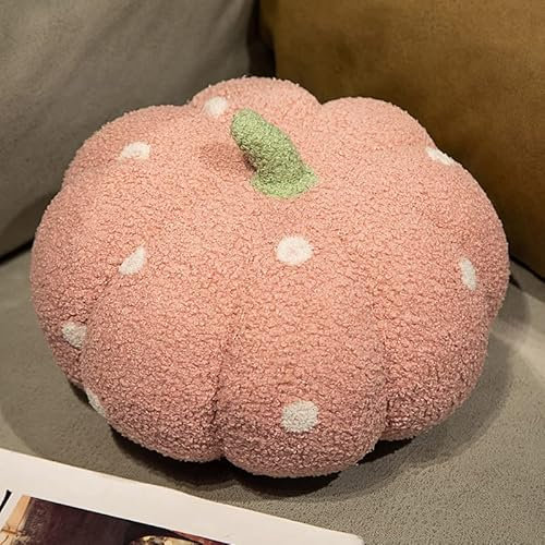 Herfair Kürbis Kissen,Kürbis Deko,3D Plüsch Kürbis Wurfkissen,Bunt Gepunkteter Kürbis,Geburstagsgeschenke Sitzkissen Zierkissen für Kinderzimmer Sofa Dekoration