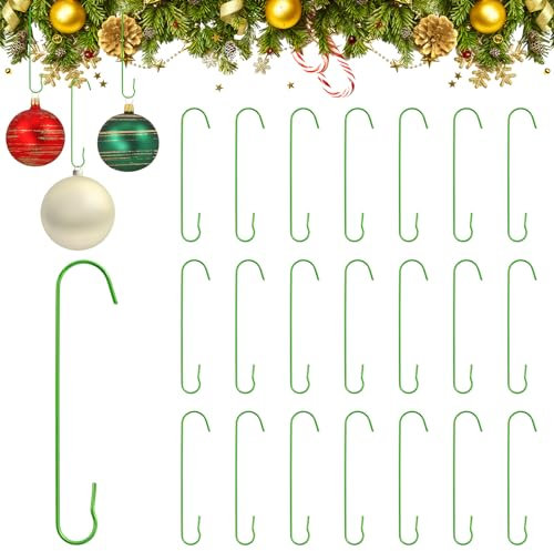 Weihnachtskugel Aufhänger, 120 Stück Christbaumkugeln Haken, Haken für Weihnachtsbaumschmuck, Kugelaufhänger für Christbaumkugeln, Kugelaufhänger C-Haken für Weihnachtsdekorationen (Grün)