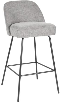 Kick Collection Barhocker Lucy - Dunkelgrau - Modern und Hochwertig - Strukturierter Stoff en Metall - Erhältlich in vielen Farben
