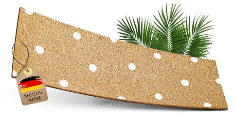 ElbFuchs® Felpudo Divertido 75x25 cm | Coco Natural Antideslizante – para Entrada (Puntos Blancos)