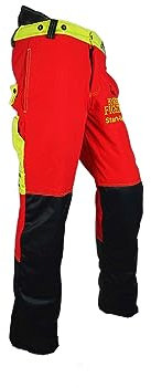 FOREST FIGHTER Start-Up AIR Schnittschutzhose - rot - Bundhose - Forsthose - Forstkleidung (XL, Kurz)