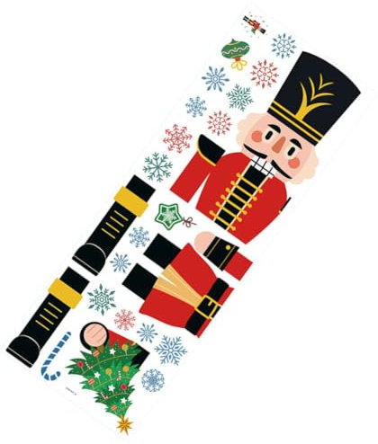 Ciieeo Glass Window Applique Window Decorations Window Stickers Window Door Decorate Cartoon Door Cover Collage Nutcracker Glass Wall Decals Christmas Stickers Snowflakes