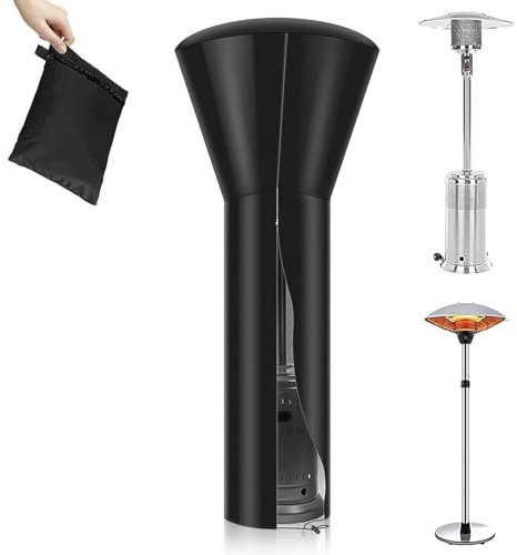 Peysaitr Cover for Patio Heater, Protective Cover for Patio Heater 420D Oxford Fabric Waterproof Windproof UV Resistant for Freestanding Patio Heater, 226 x 85 x 48 cm (black)