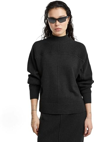 G-Star Damen Boxy Mock Pullover, Mehrfarben (Shadow Htr D25218-D771-9119), L