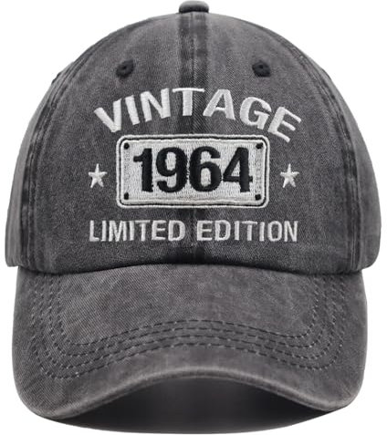 Baseballkappe im Vintage-Stil 1964, 1963, 1962, 1961, 1960, 1959, 1958, 1957, 1956, 1955, limitierte Auflage, verstellbare bestickte Baseballkappe, 1964, Einheitsgröße
