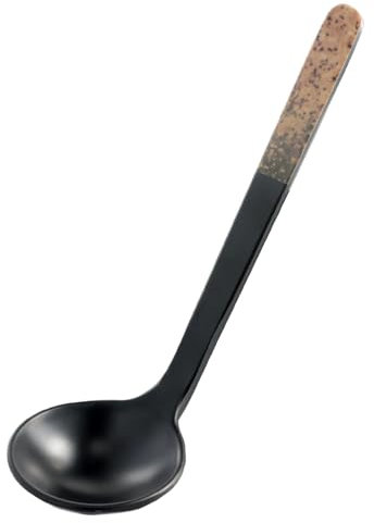 Nivofu Ramen Suppenlöffel Schwarz, Haken Stil Plastiklöffel Langer Stiel, Asiatisches Geschirr Melamin, Chinesische Suppenlöffel, Japanischen Löffel, Esslöffel für Die Küche des Heimrestaurants