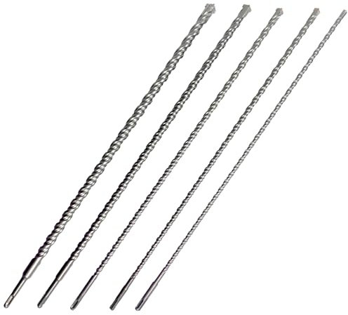 CAVATINY SDS Plus Bohrer Set 5-teilig, 600mm lang, Durchmesser 8/10/12/15/20mm mit 4 Schneiden, hartmetallbestückt, SDS Plus Bohrersatz, ideal für Bohrungen in Ziegel, Zement, Stein und Beton