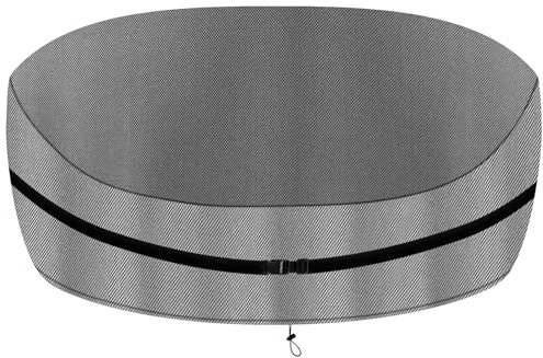 Sonneninsel Oval Abdeckung Wasserdicht,Sonneninsel Schutzhülle Oval mit Kordelzug und Verstellbare Schnallen,Abdeckhaube Sonneninsel Oval 420D Oxford-Stoff (Grau, 235*150*85/45cm)