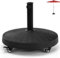SPOTRAVEL 23KG/24KG Resin Umbrella Base, 38mm-48mm Heavy Duty Parasol Base with 4 Lockable Universal Wheels, Outdoor Round Patio Umbrella Holder for Garden Yard Poolside (24kg, 52 x 52 x 41cm)